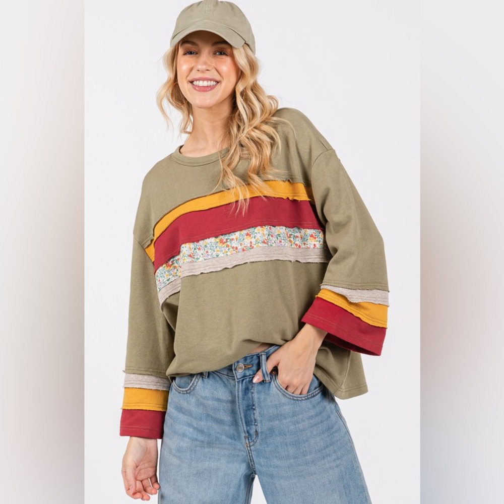 SAGE + FIG French Terry Color Block T-Shirt🆕